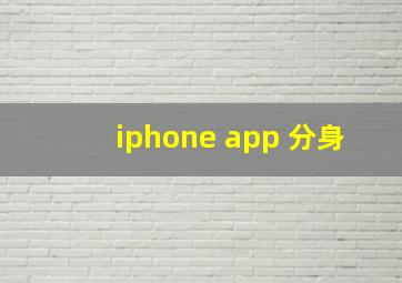 iphone app 分身